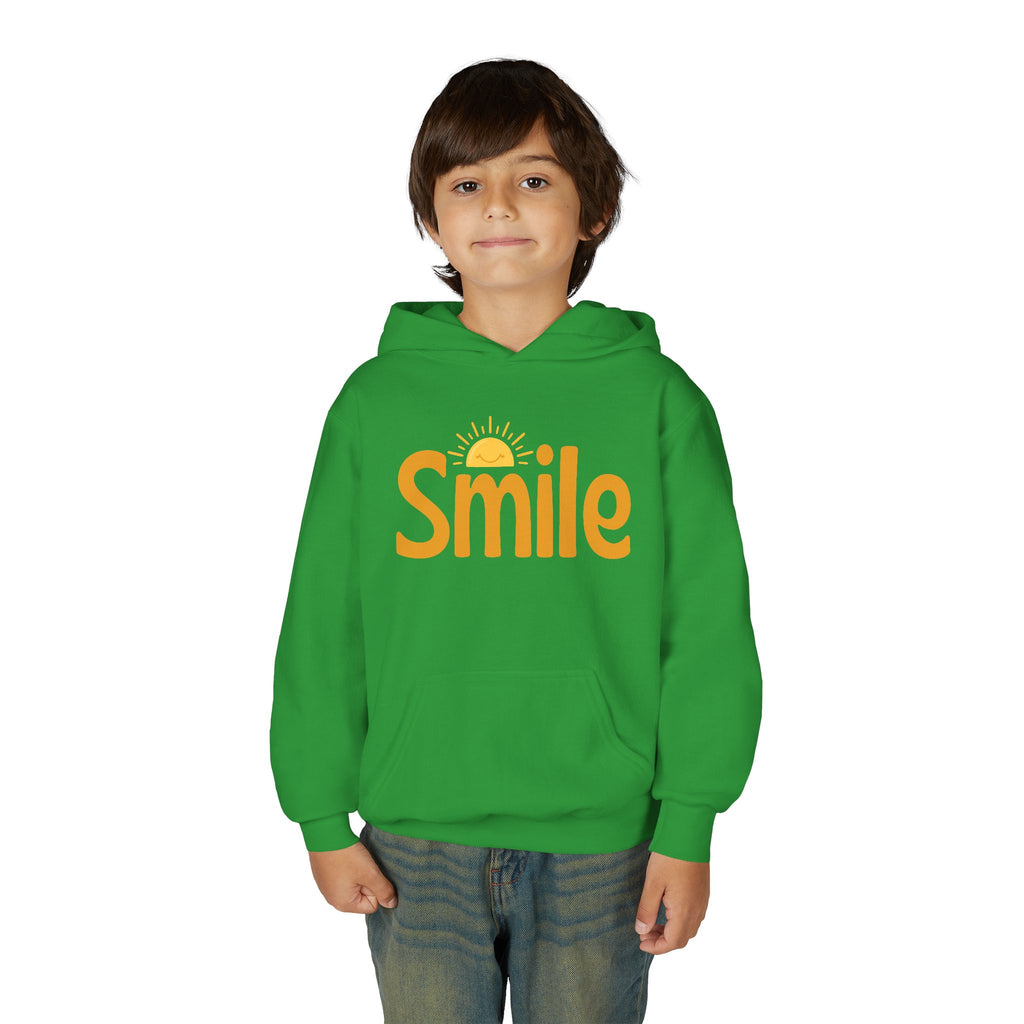 Youth Hoodie — "Smile" Retro Sun Graphic Kids Sweatshirt