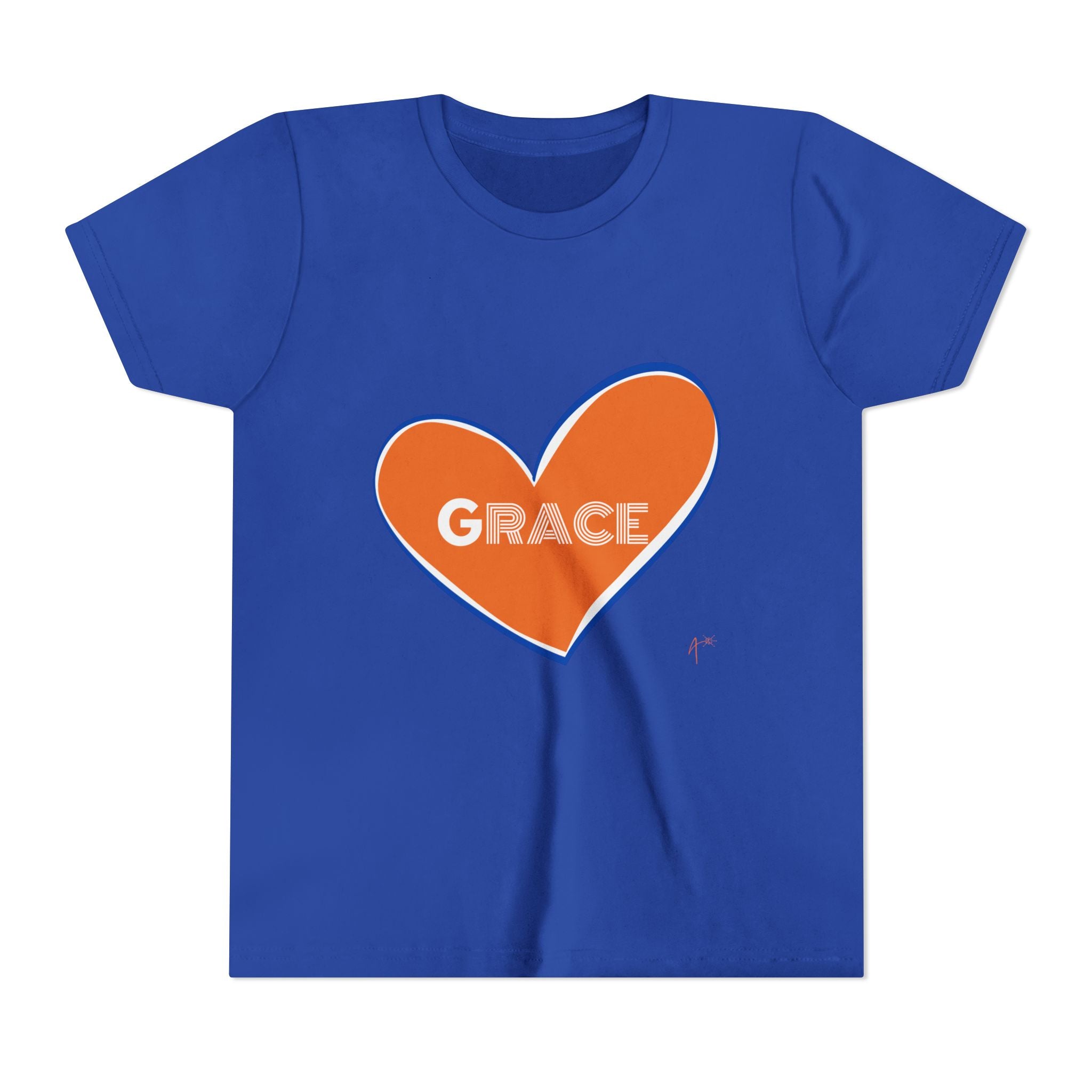 Youth Tee – Orange Heart “Grace” Kids T-Shirt