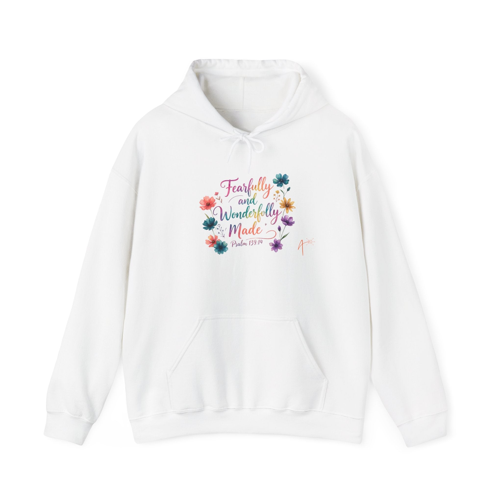 Hoodie — "Fearfully and Wonderfully Made" Floral Christian Hoodie