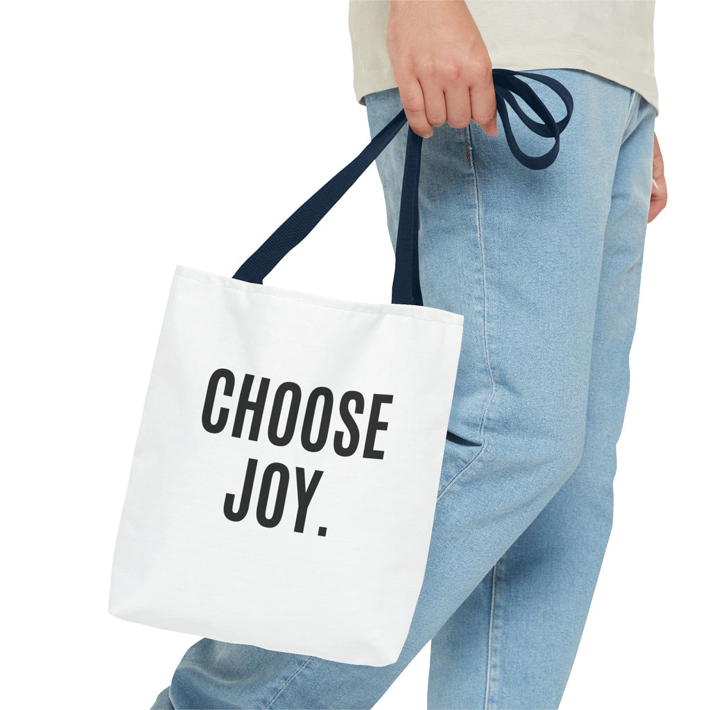 Choose Joy Tote Bag — Inspirational Scripture Philippians 4:4 Canvas Tote