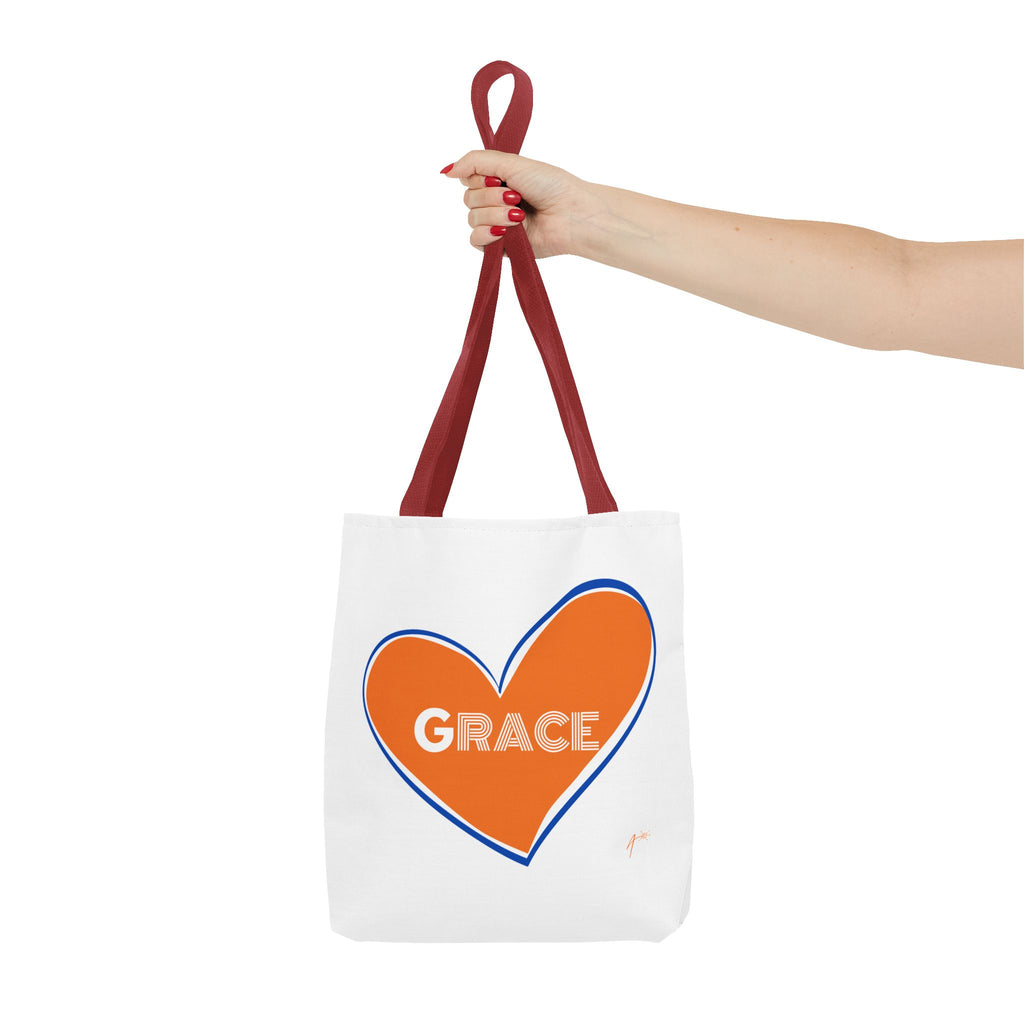Grace Heart Tote Bag — Orange Heart Design