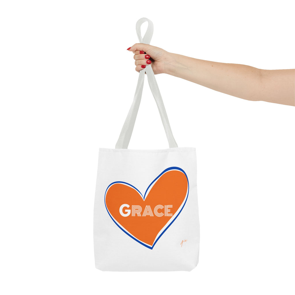 Grace Heart Tote Bag — Orange Heart Design