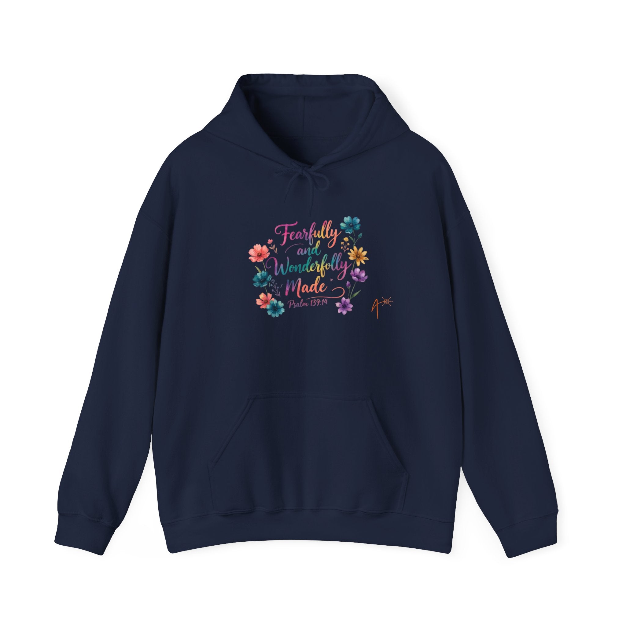 Hoodie — "Fearfully and Wonderfully Made" Floral Christian Hoodie
