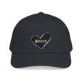 Grace Heart Baseball Cap — Embroidered Black Heart with "Grace"