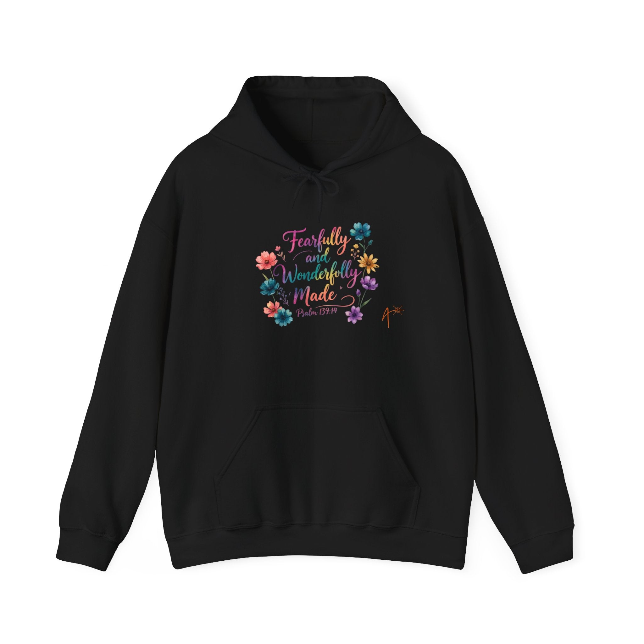 Hoodie — "Fearfully and Wonderfully Made" Floral Christian Hoodie
