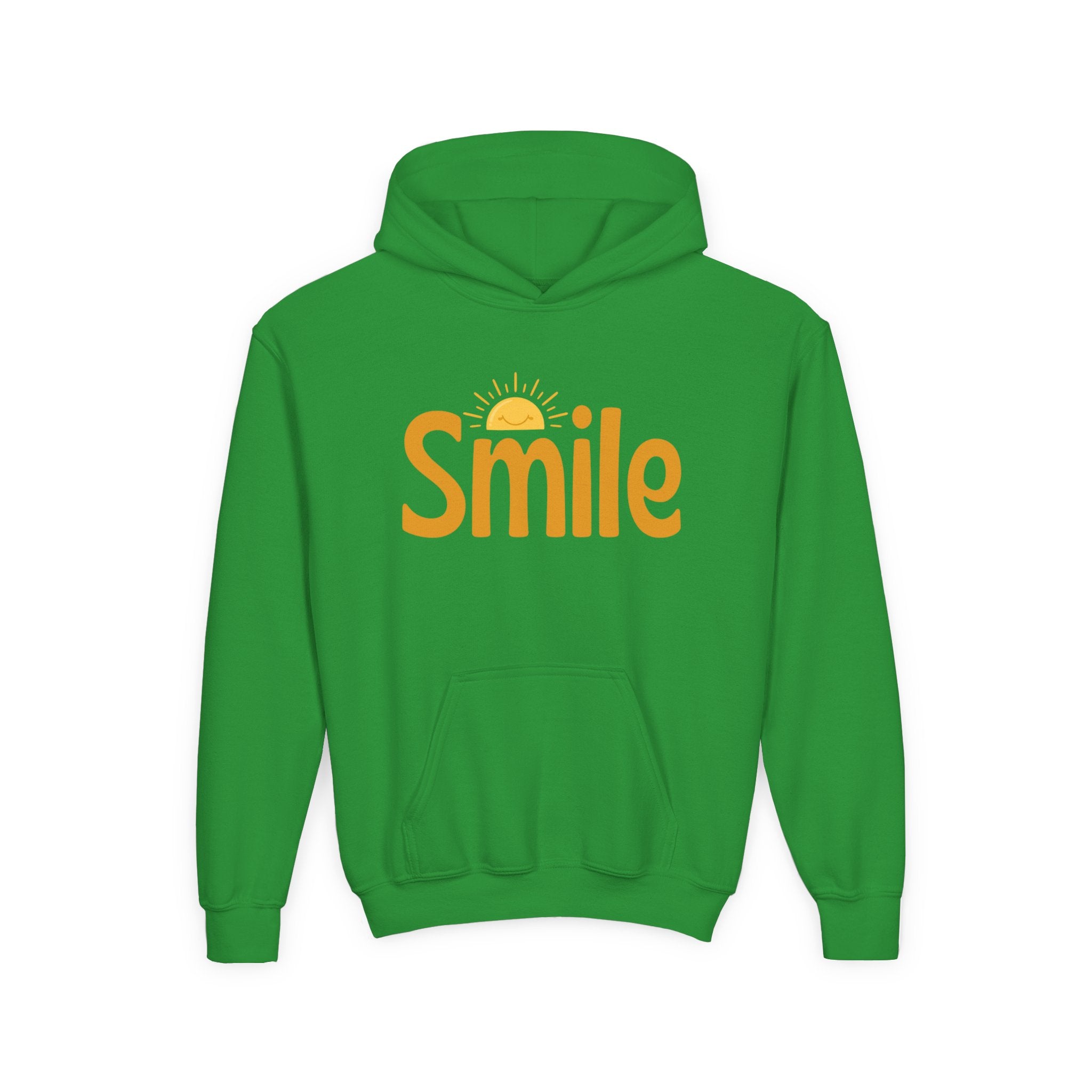 Youth Hoodie — "Smile" Retro Sun Graphic Kids Sweatshirt
