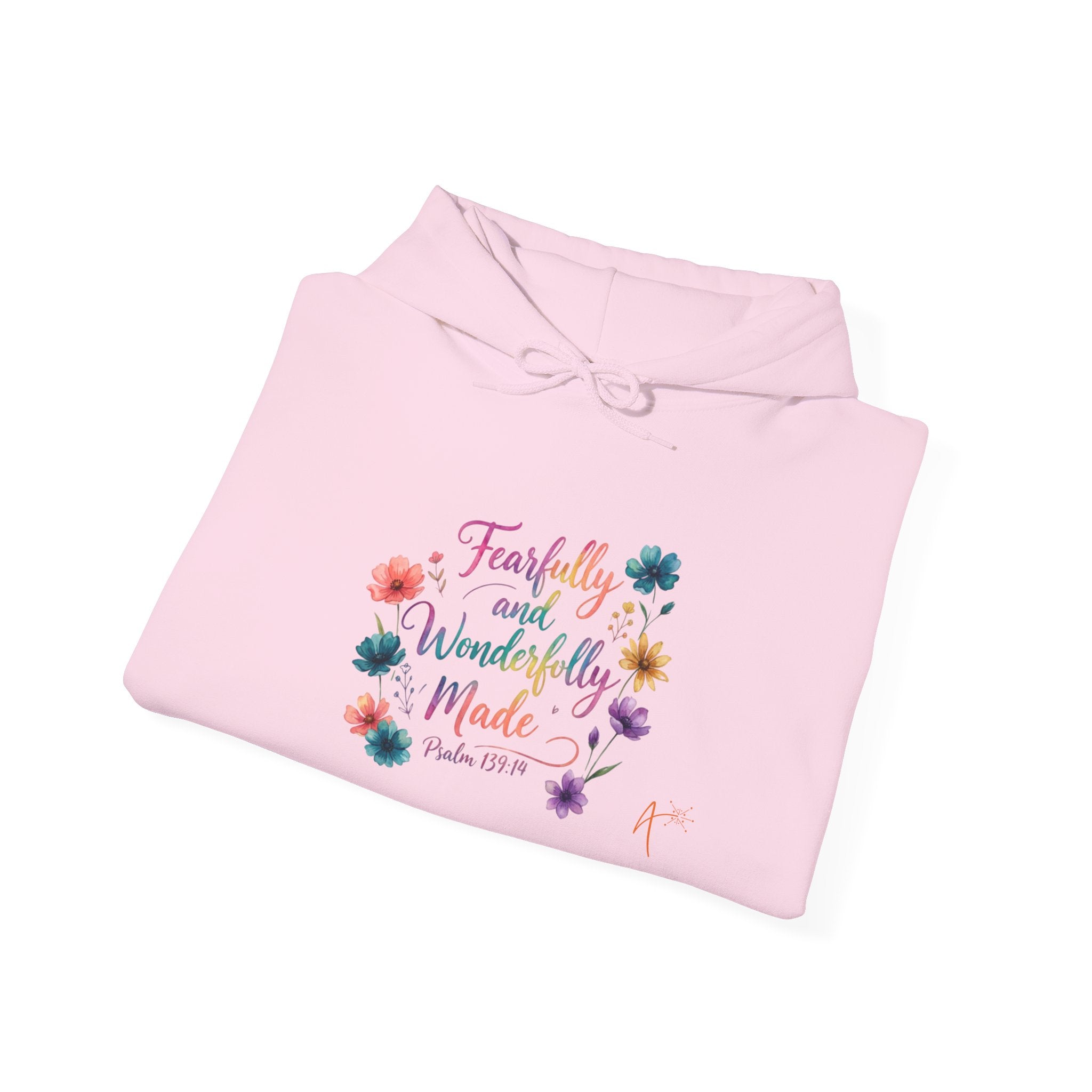 Hoodie — "Fearfully and Wonderfully Made" Floral Christian Hoodie
