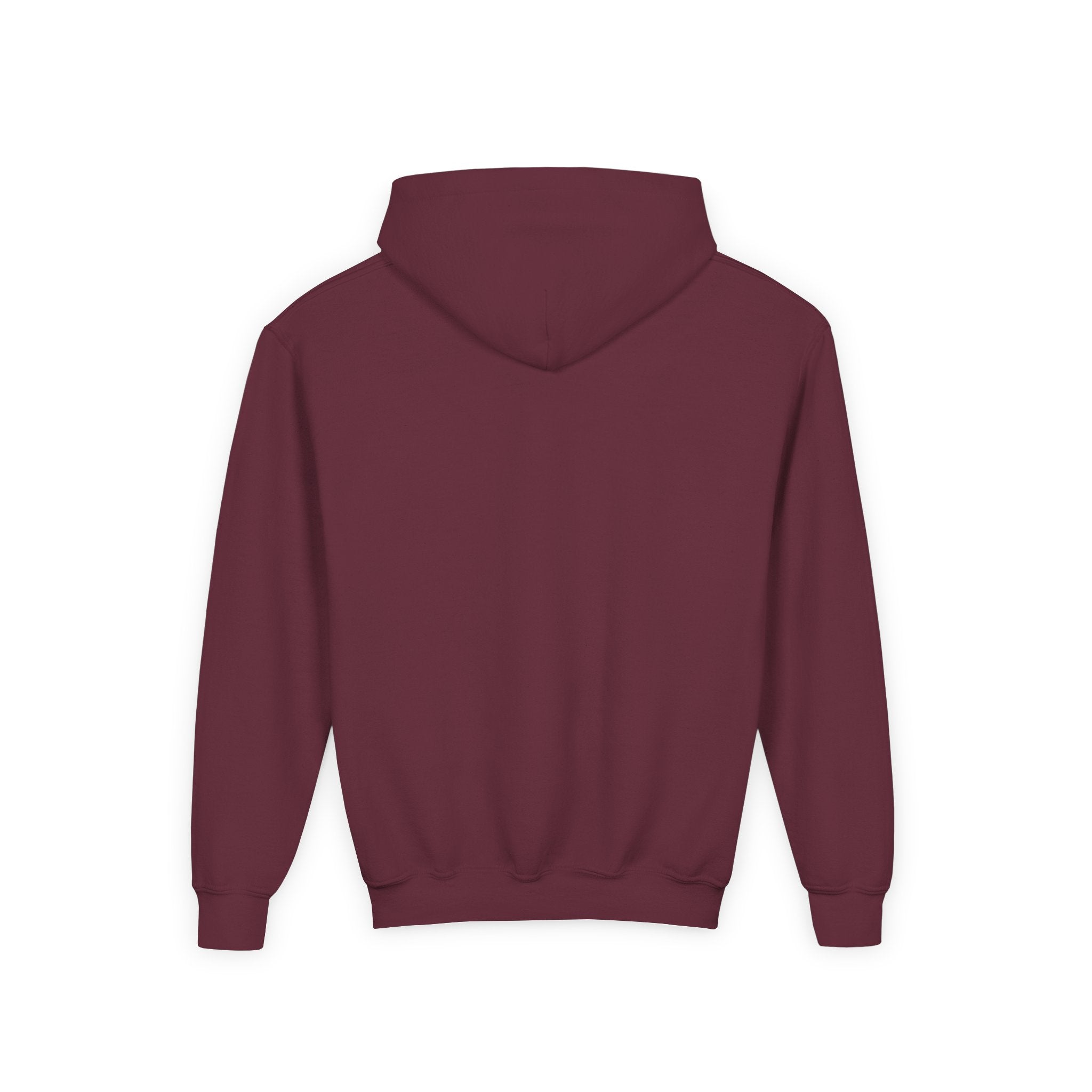 Youth Hoodie — Minimal Tiny 'be kind' Chest Print, Cozy Casual Kids Sweatshirt
