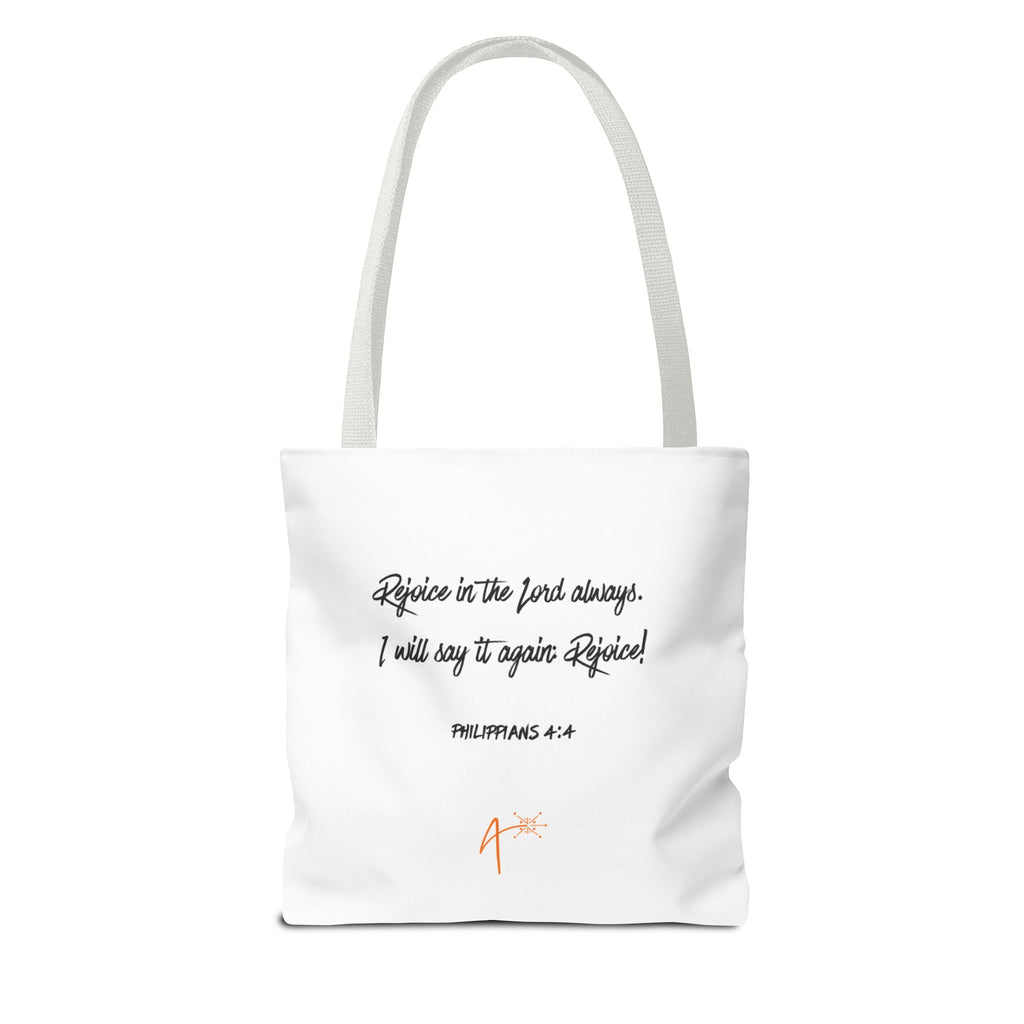 Choose Joy Tote Bag — Inspirational Scripture Philippians 4:4 Canvas Tote