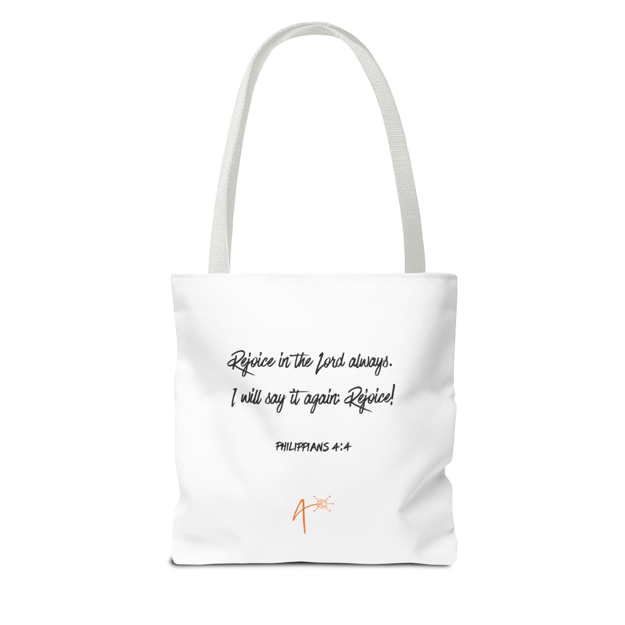 Choose Joy Tote Bag — Inspirational Scripture Philippians 4:4 Canvas Tote