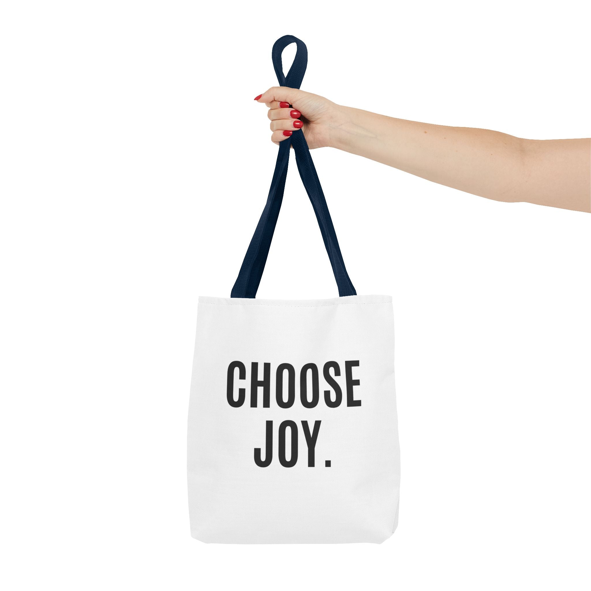 Choose Joy Tote Bag — Inspirational Scripture Philippians 4:4 Canvas Tote