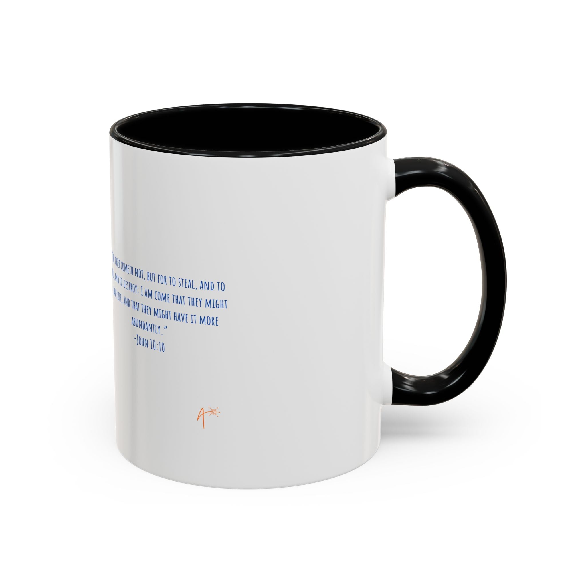 Christian Faith Coffee Mug — 'Embracing Abundant Life' Accent 11/15oz Inspirational Scripture Gift
