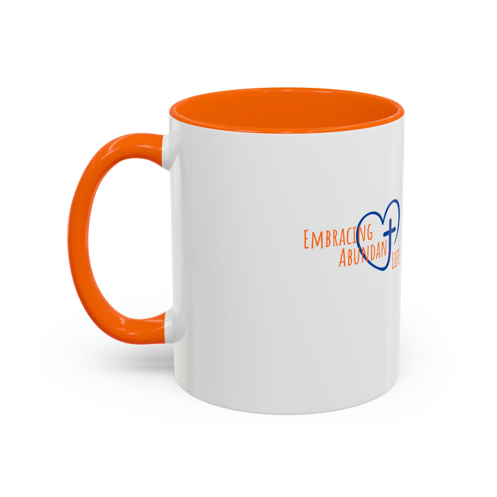 Christian Faith Coffee Mug — 'Embracing Abundant Life' Accent 11/15oz Inspirational Scripture Gift