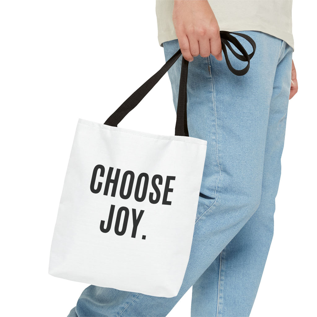 Choose Joy Tote Bag — Inspirational Scripture Philippians 4:4 Canvas Tote