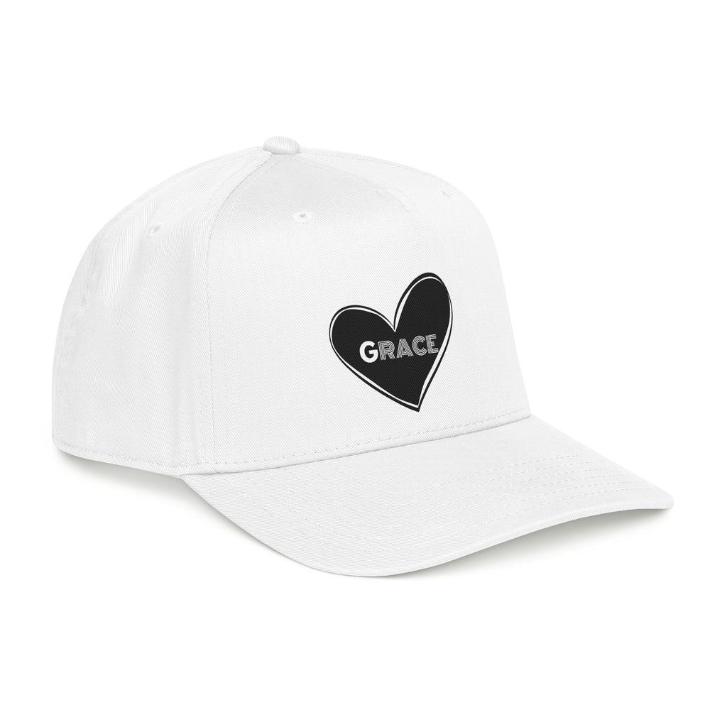 Grace Heart Baseball Cap — Embroidered Black Heart with "Grace"