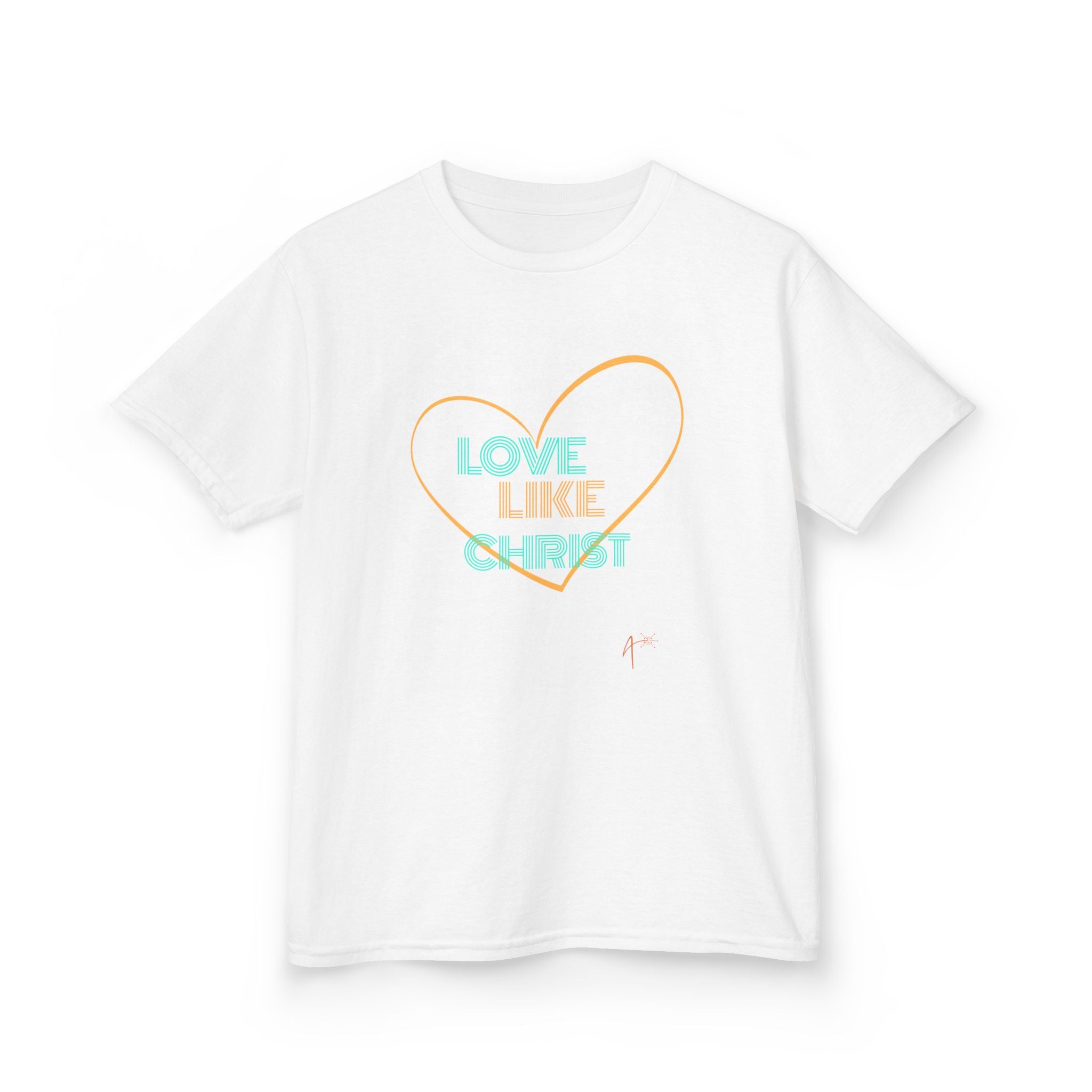 Kids Tee — "Love Like Christ" Heart Graphic