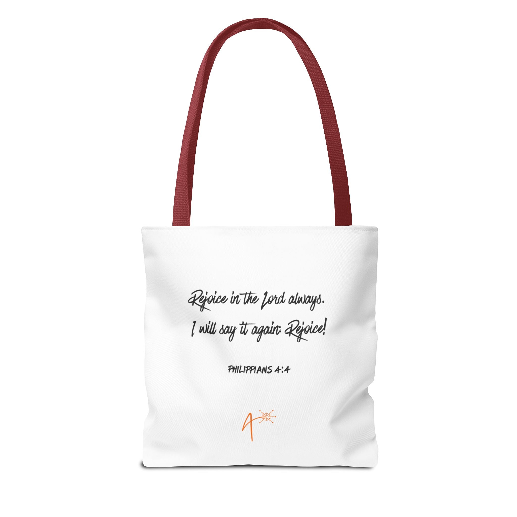 Choose Joy Tote Bag — Inspirational Scripture Philippians 4:4 Canvas Tote