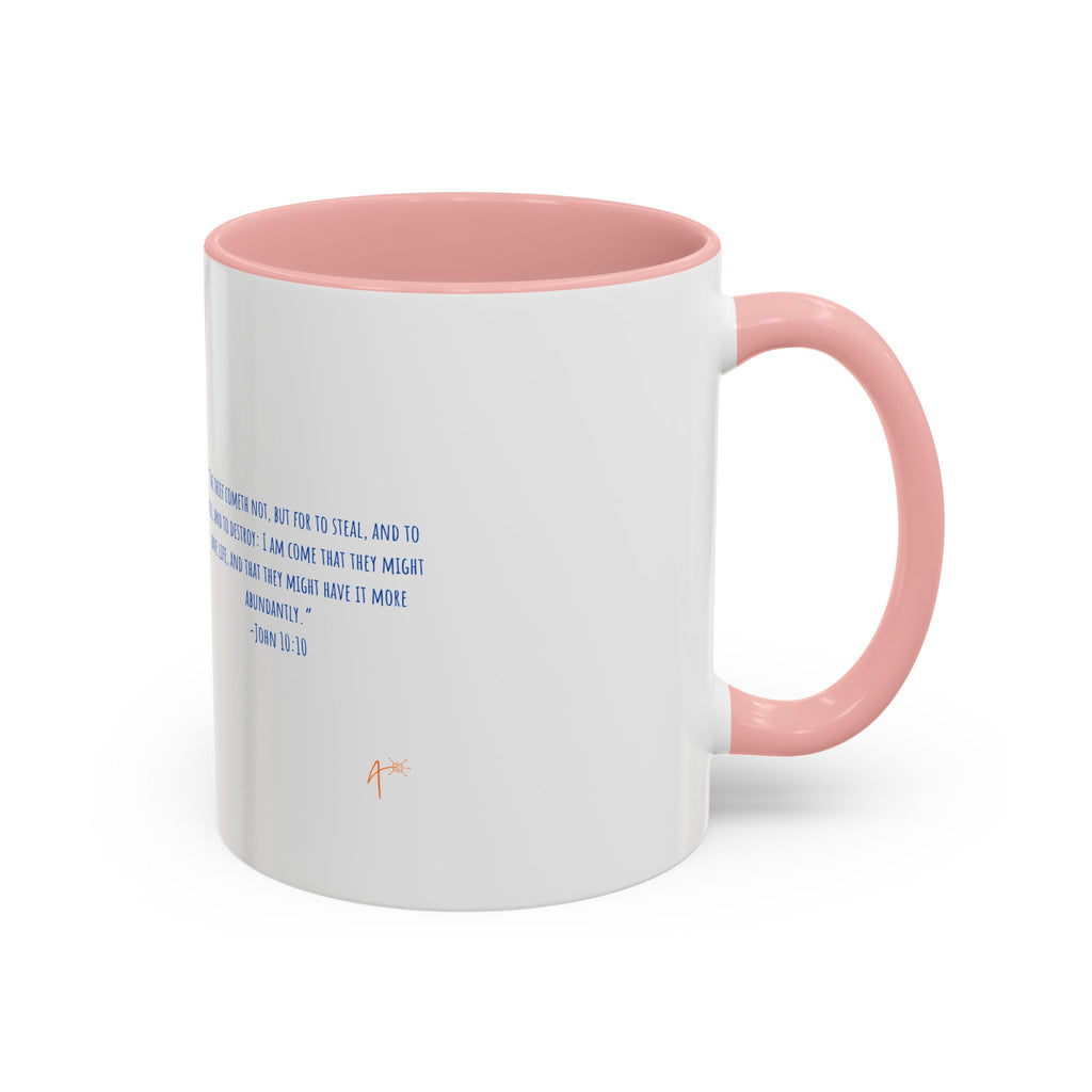 Christian Faith Coffee Mug — 'Embracing Abundant Life' Accent 11/15oz Inspirational Scripture Gift
