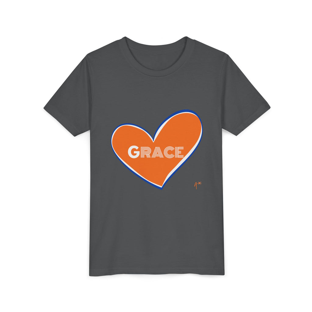 Youth Tee – Orange Heart “Grace” Kids T-Shirt