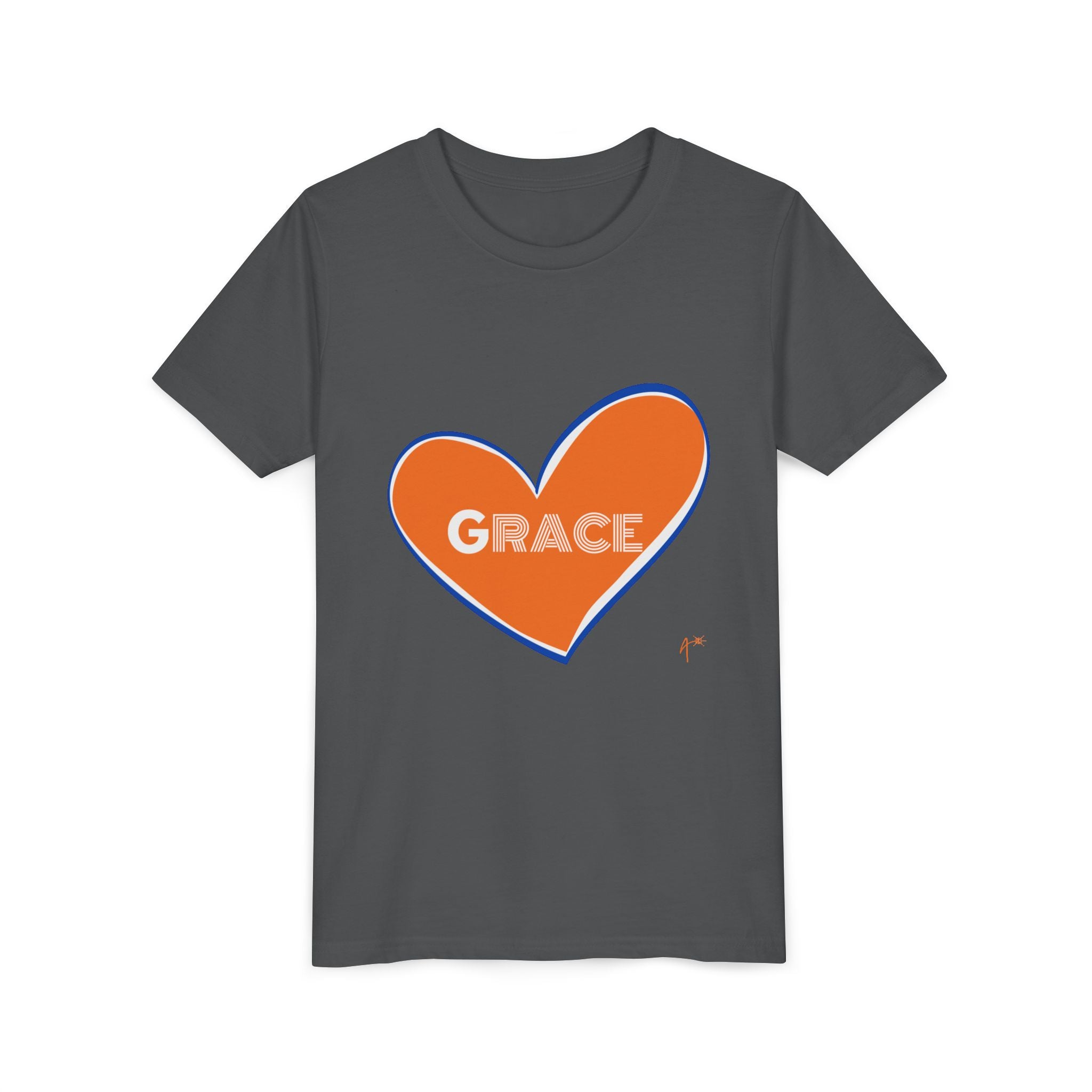 Youth Tee – Orange Heart “Grace” Kids T-Shirt