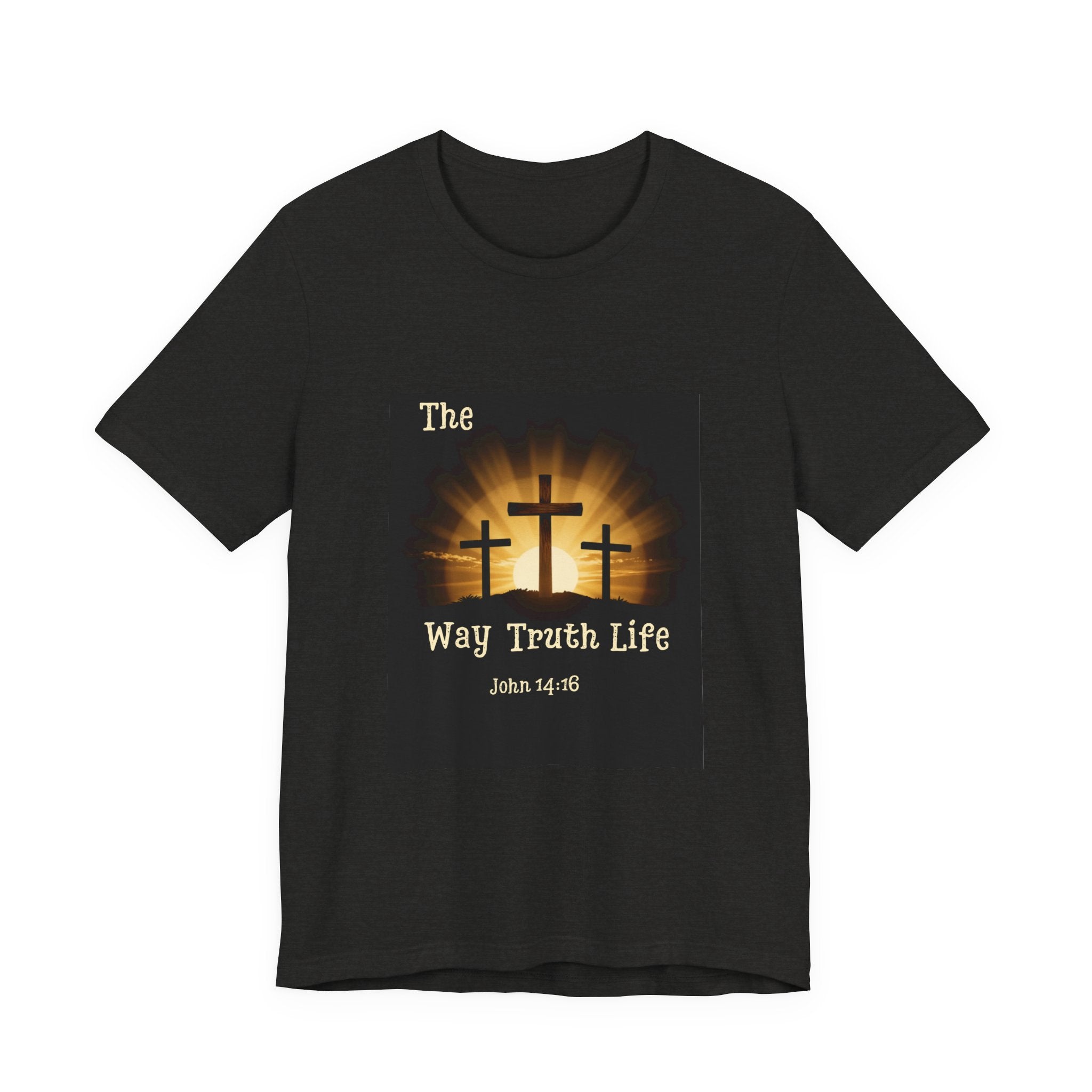 Christian Tee – "The Way Truth Life" John 14:6 Cross Graphic T-Shirt