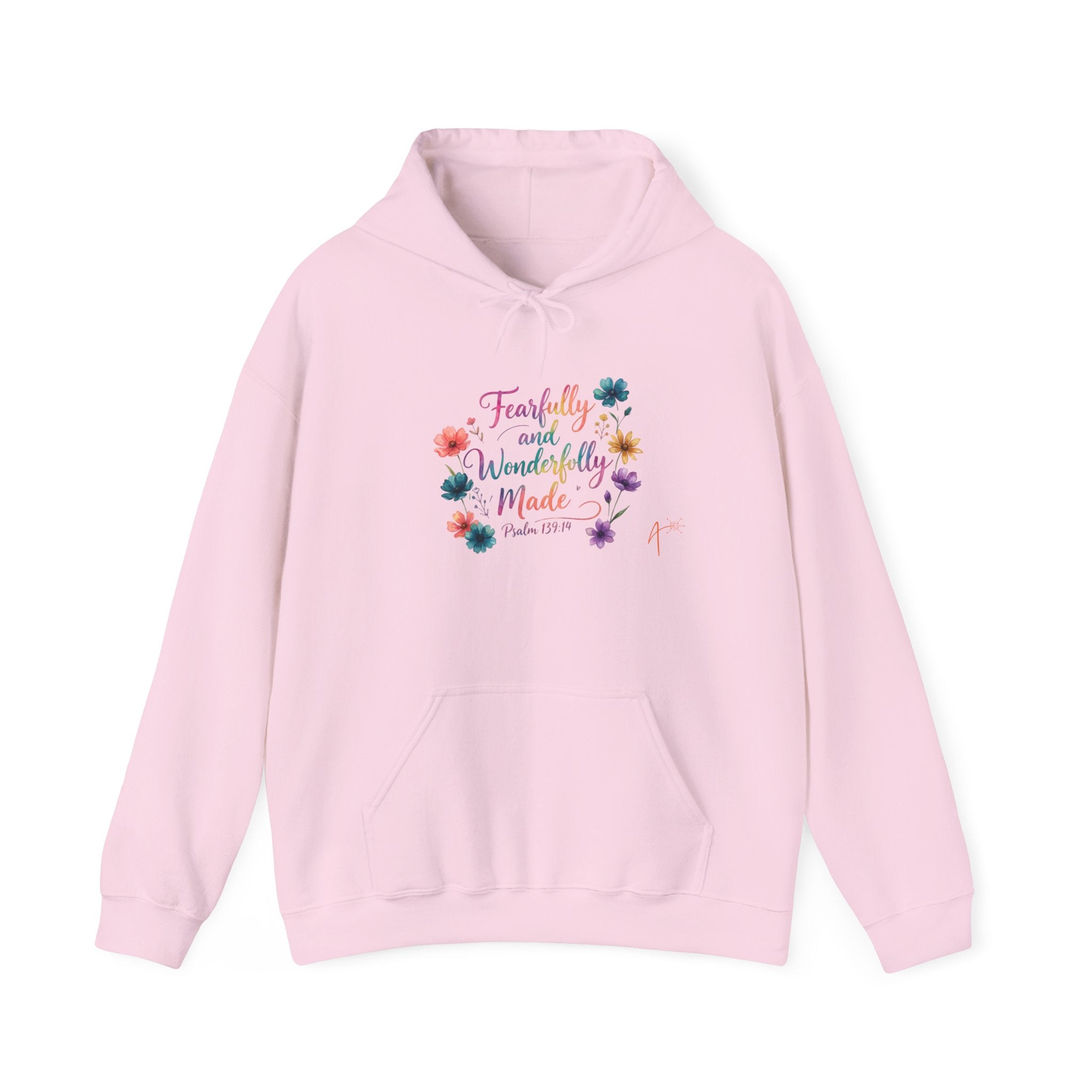 Hoodie — "Fearfully and Wonderfully Made" Floral Christian Hoodie