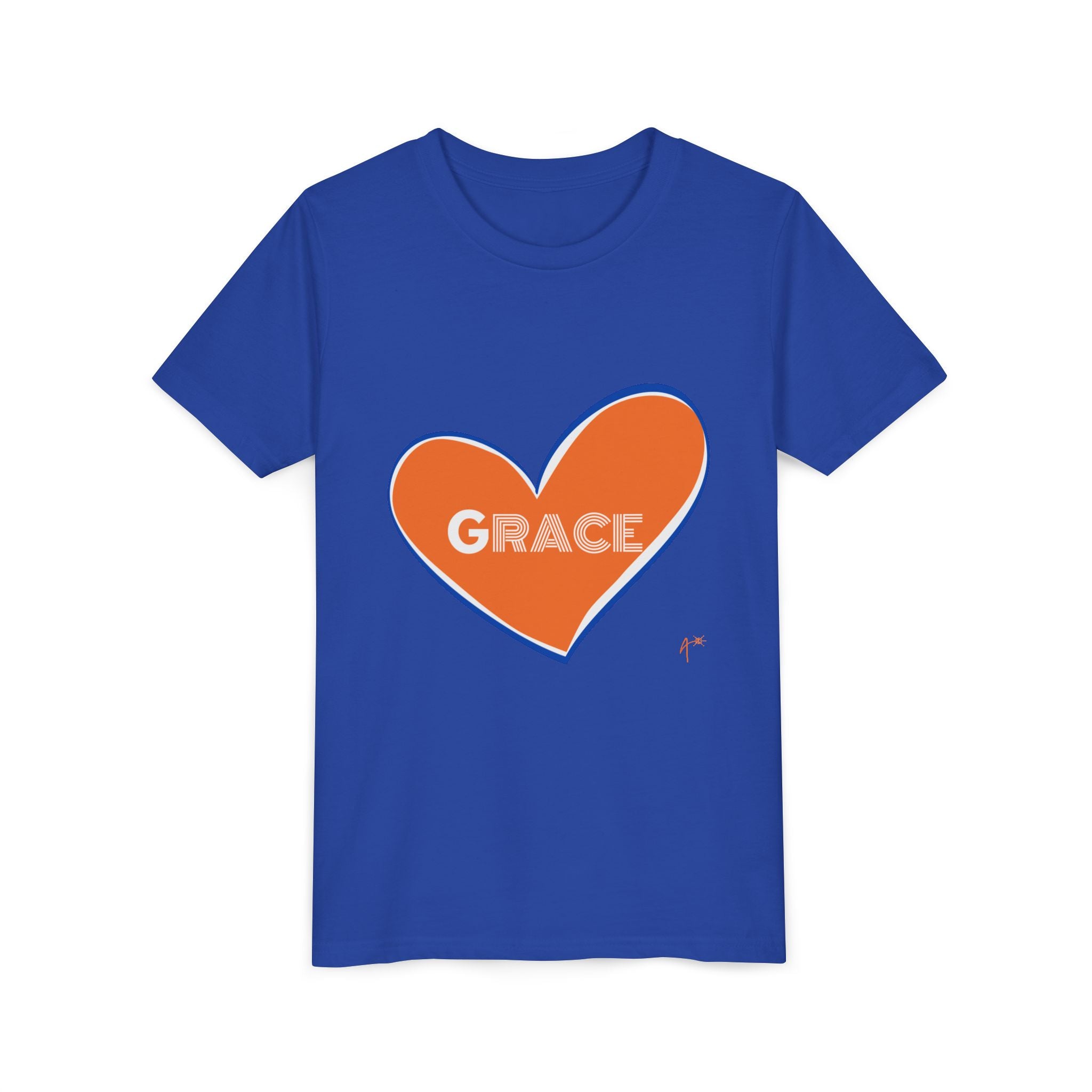 Youth Tee – Orange Heart “Grace” Kids T-Shirt