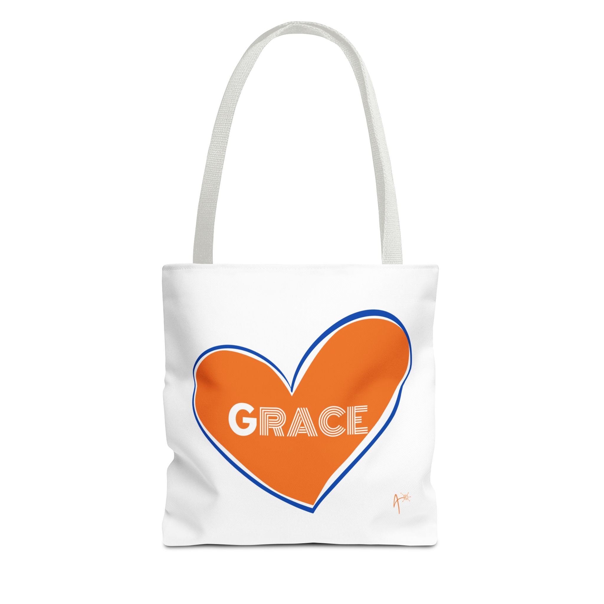 Grace Heart Tote Bag — Orange Heart Design