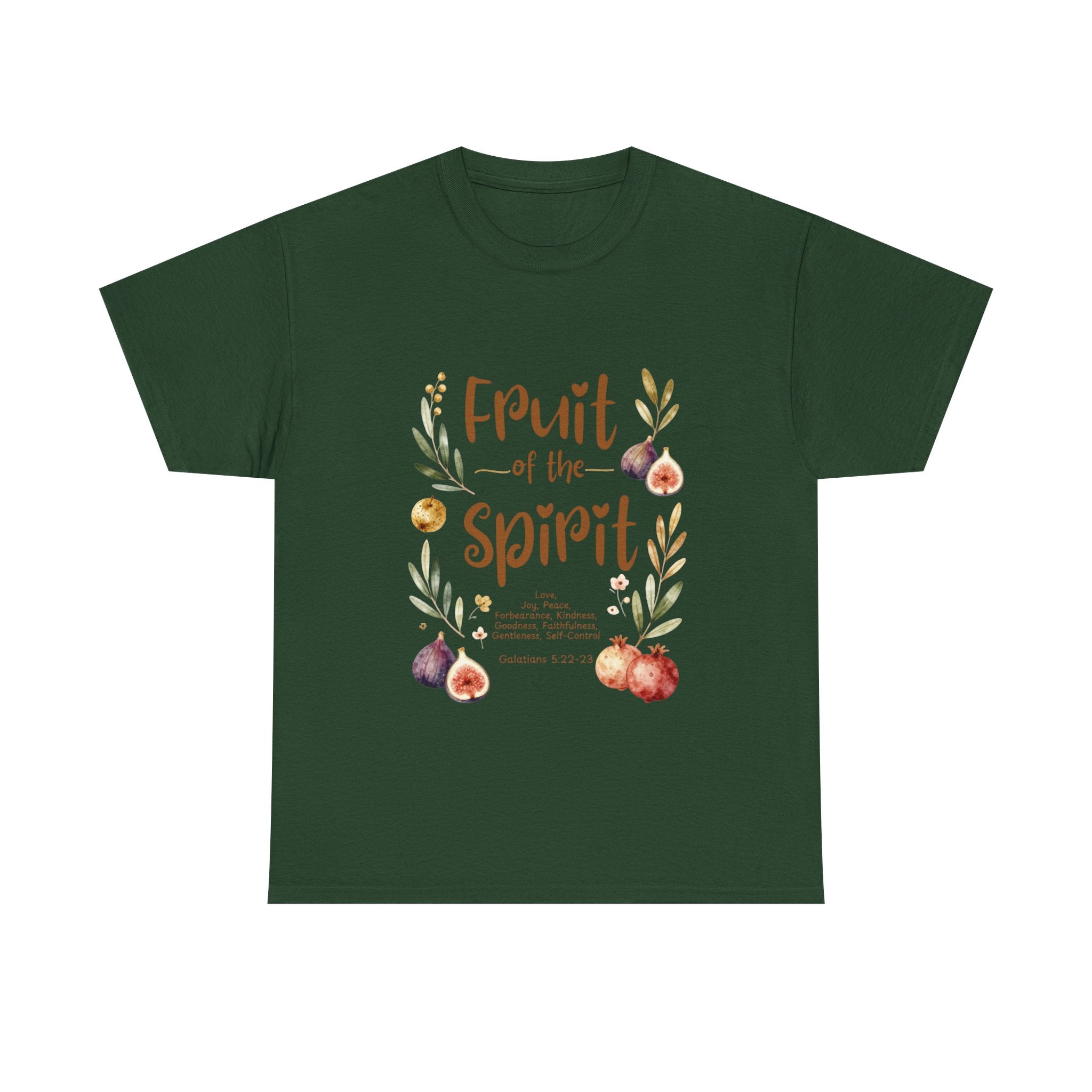 Fruit of the Spirit T-Shirt — Christian Faith Tee with Watercolor Fruit Design