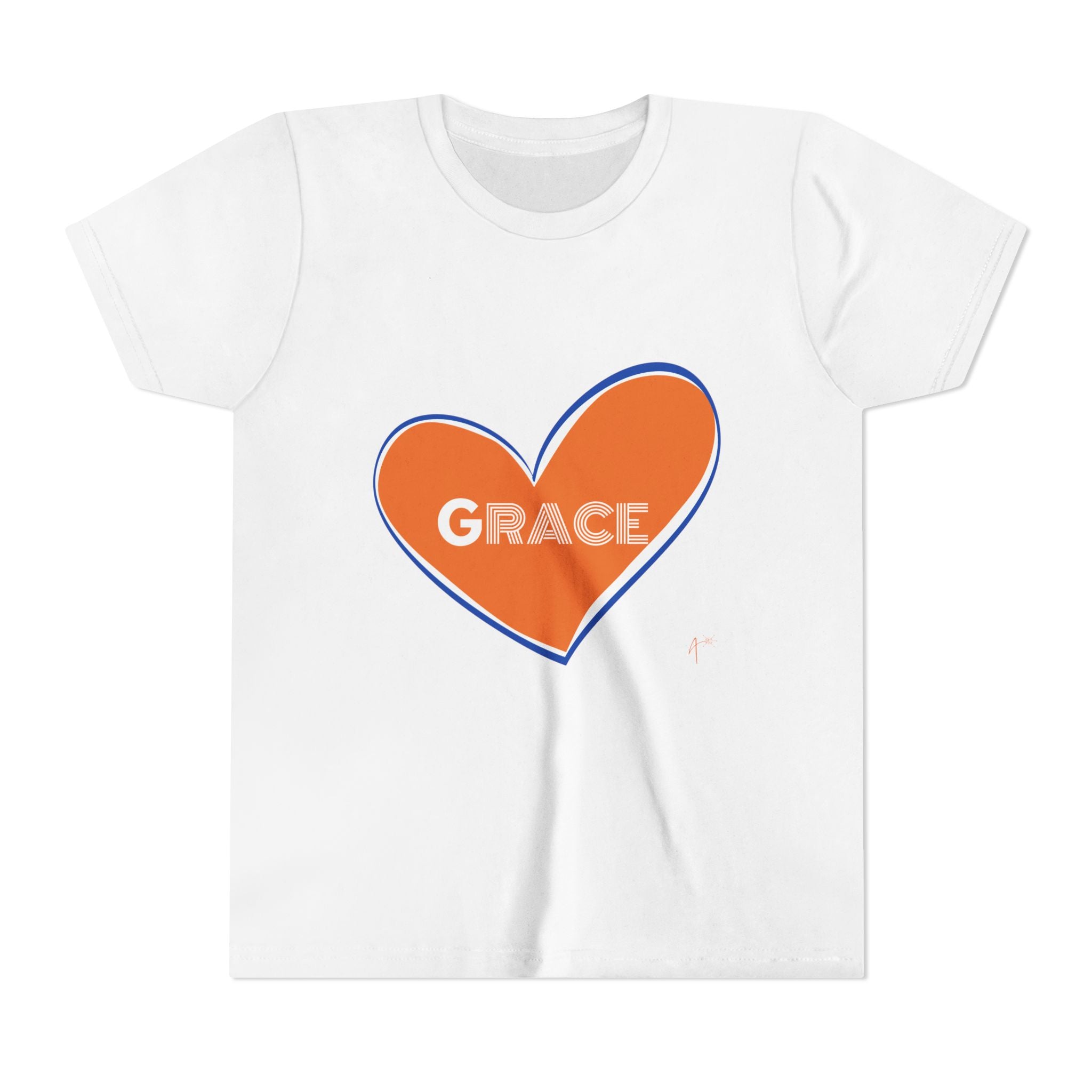 Youth Tee – Orange Heart “Grace” Kids T-Shirt