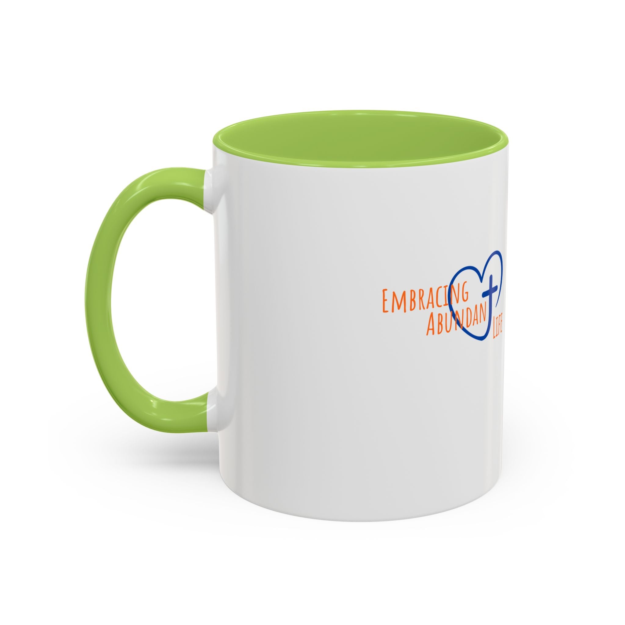 Christian Faith Coffee Mug — 'Embracing Abundant Life' Accent 11/15oz Inspirational Scripture Gift