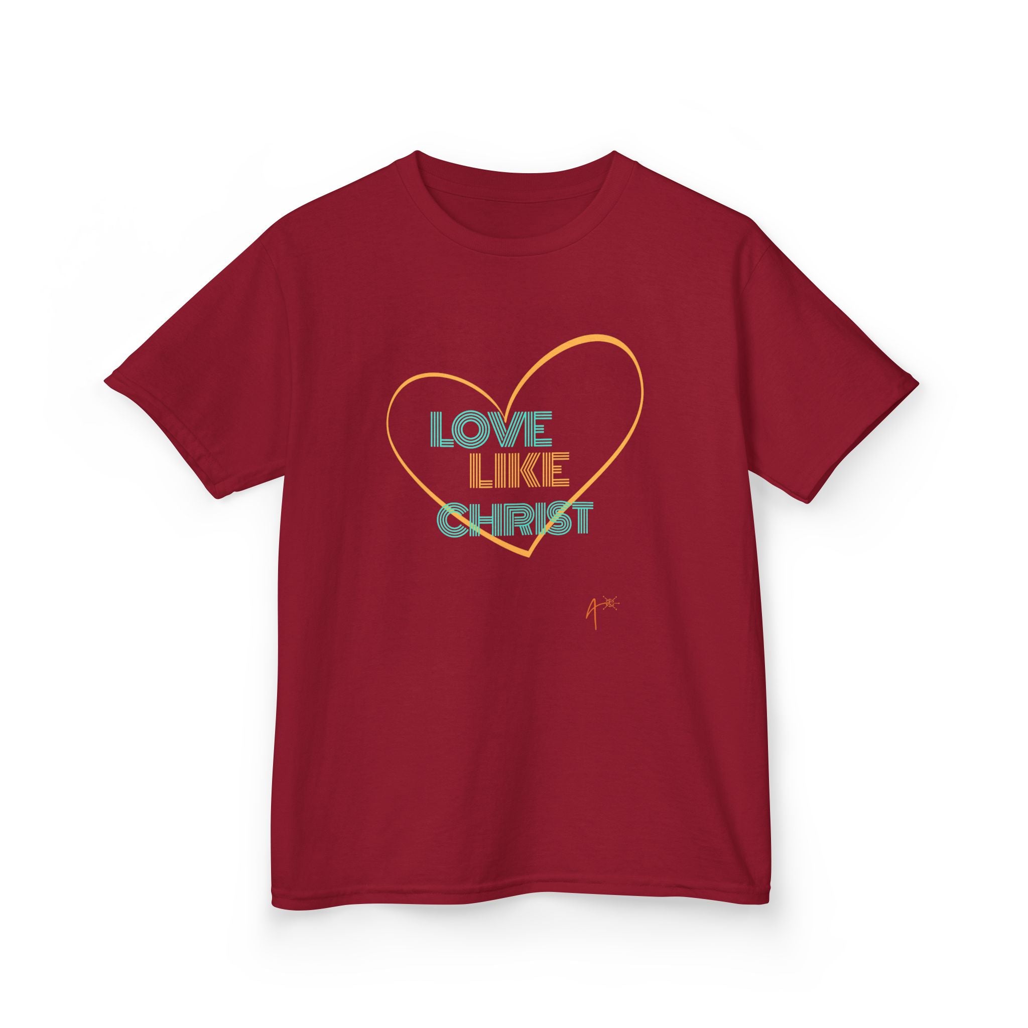 Kids Tee — "Love Like Christ" Heart Graphic