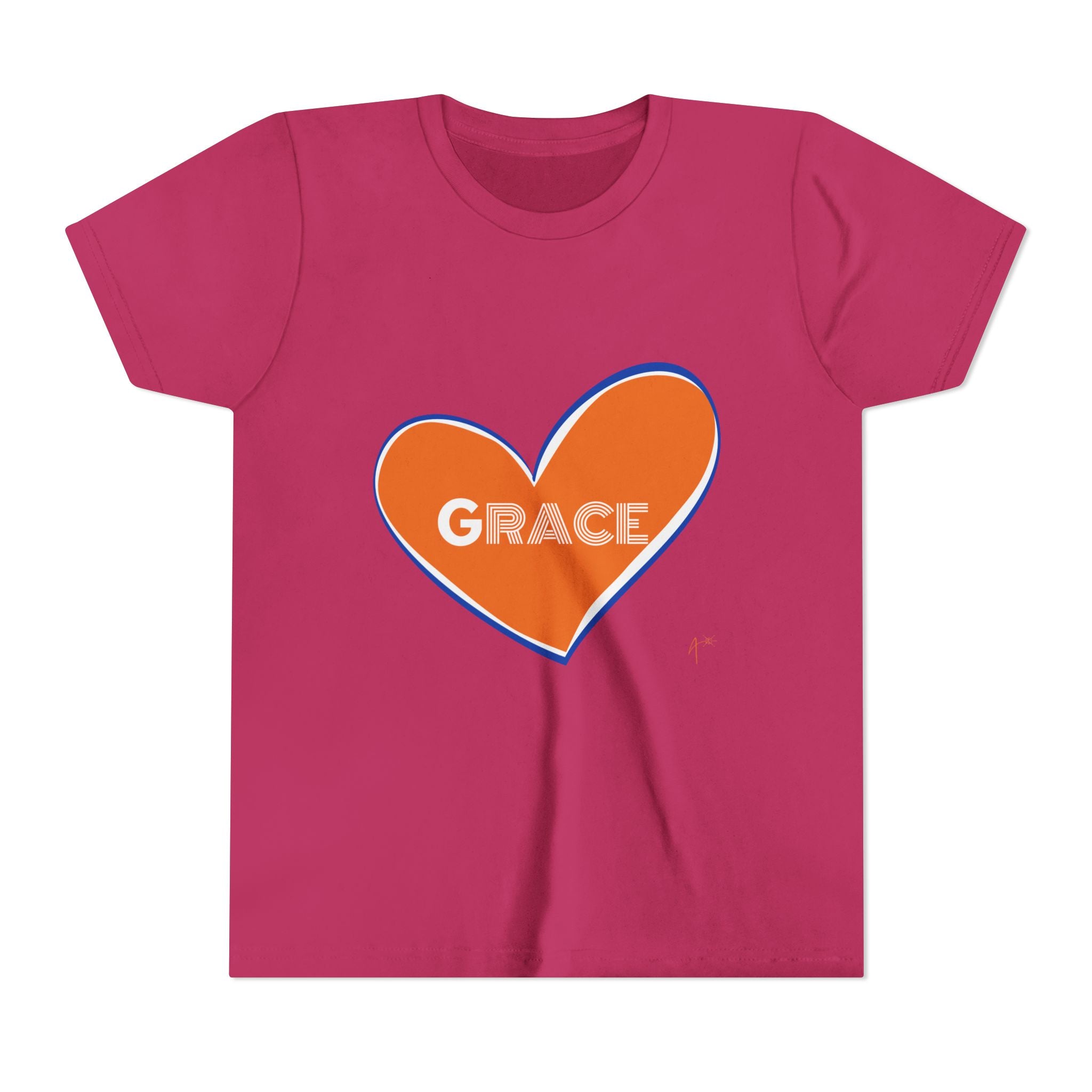 Youth Tee – Orange Heart “Grace” Kids T-Shirt