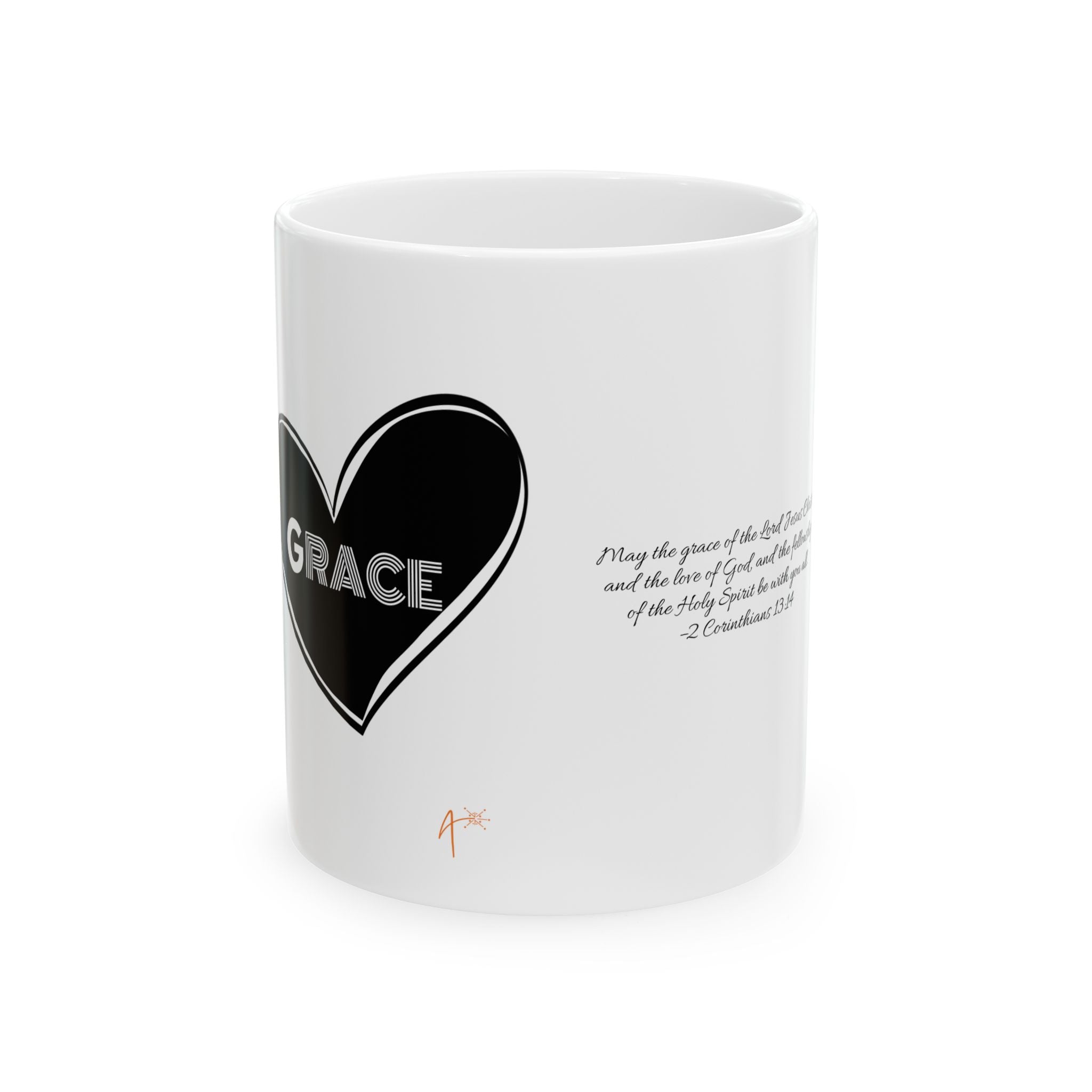 Grace Heart Ceramic Mug — Inspirational Scripture Coffee Cup (11oz & 15oz)