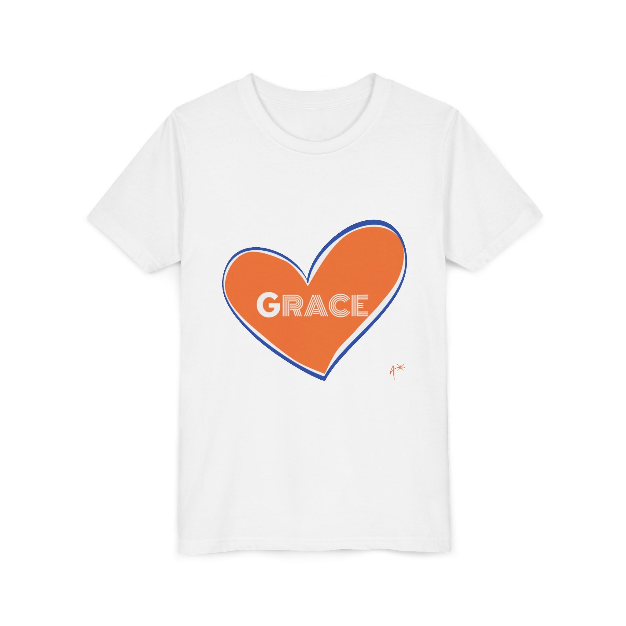 Youth Tee – Orange Heart “Grace” Kids T-Shirt