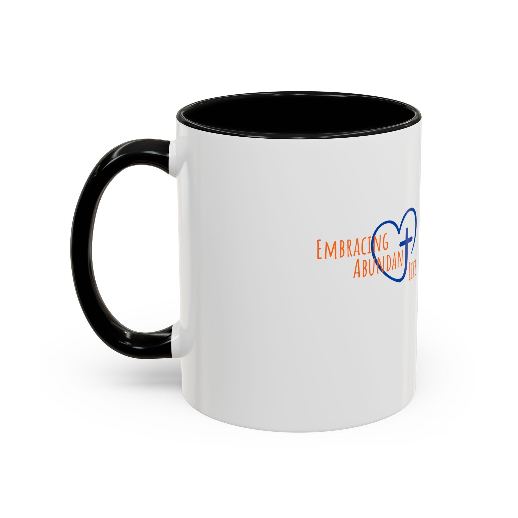 Christian Faith Coffee Mug — 'Embracing Abundant Life' Accent 11/15oz Inspirational Scripture Gift