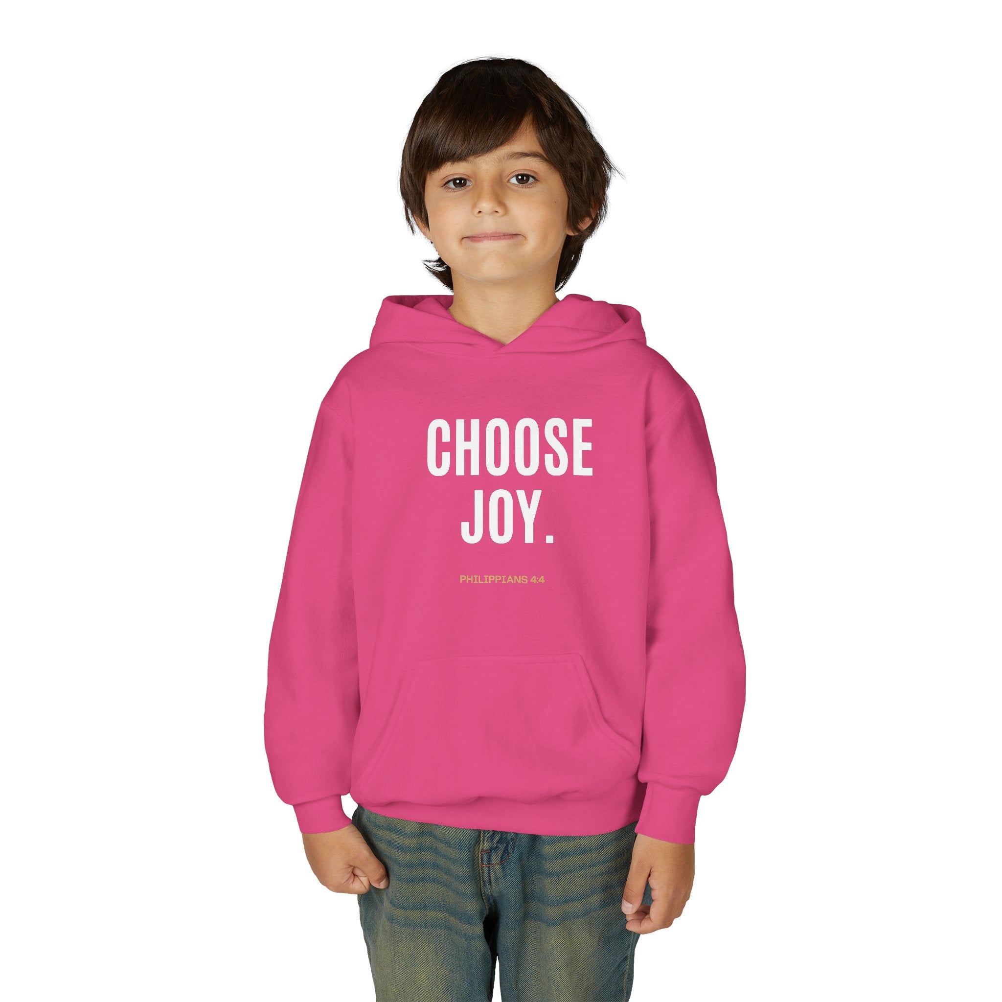 Youth Hoodie — Minimal Tiny 'be kind' Chest Print, Cozy Casual Kids Sweatshirt