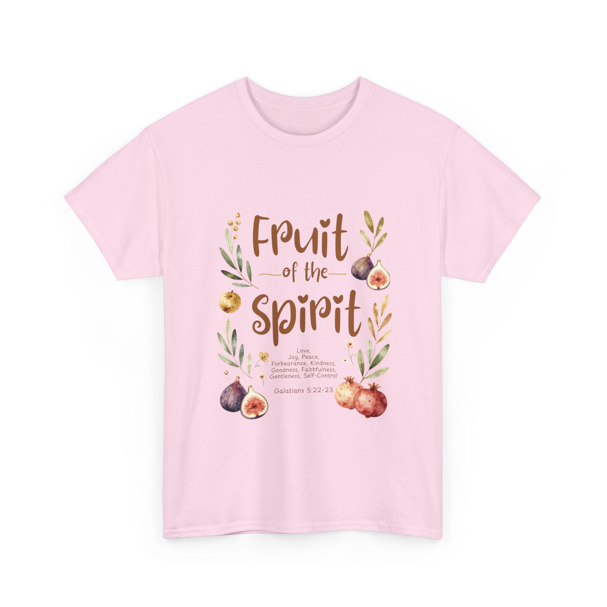 Fruit of the Spirit T-Shirt — Christian Faith Tee with Watercolor Fruit Design