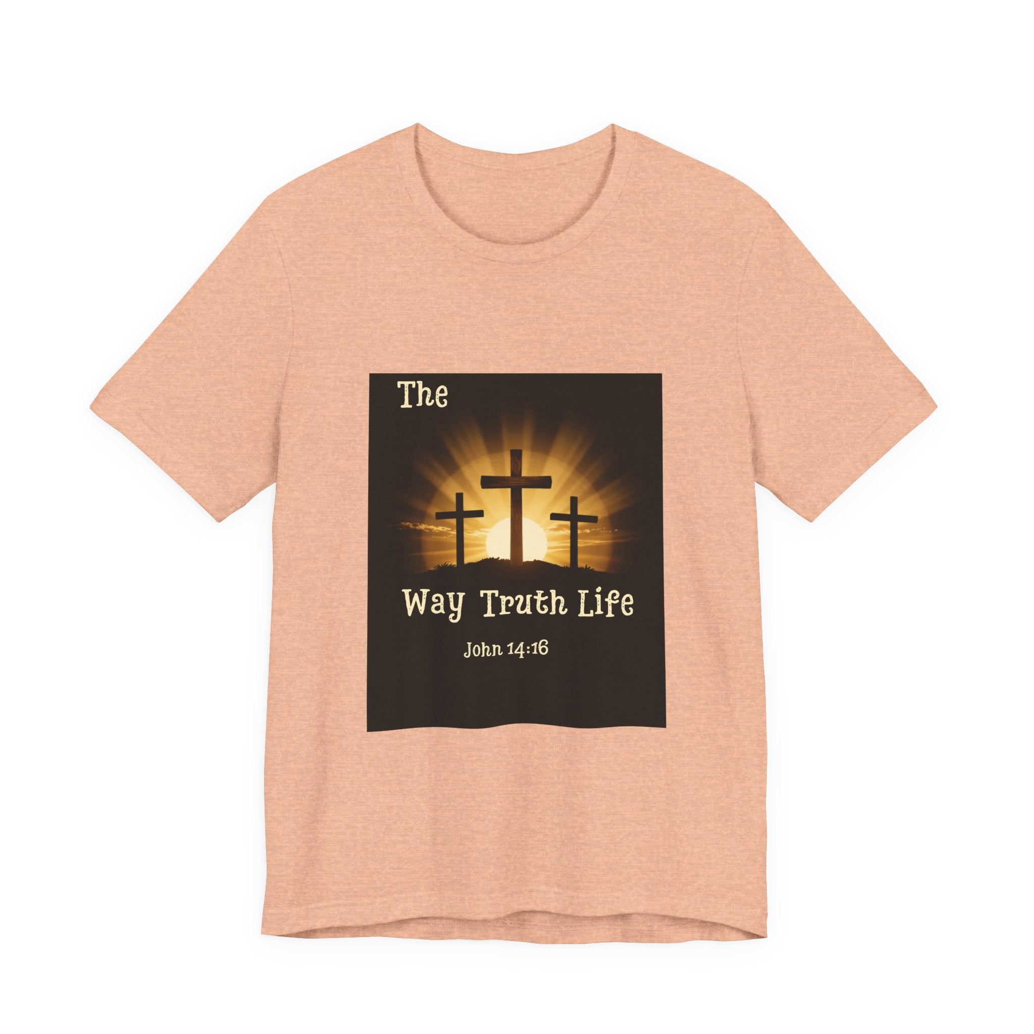 Christian Tee – "The Way Truth Life" John 14:6 Cross Graphic T-Shirt