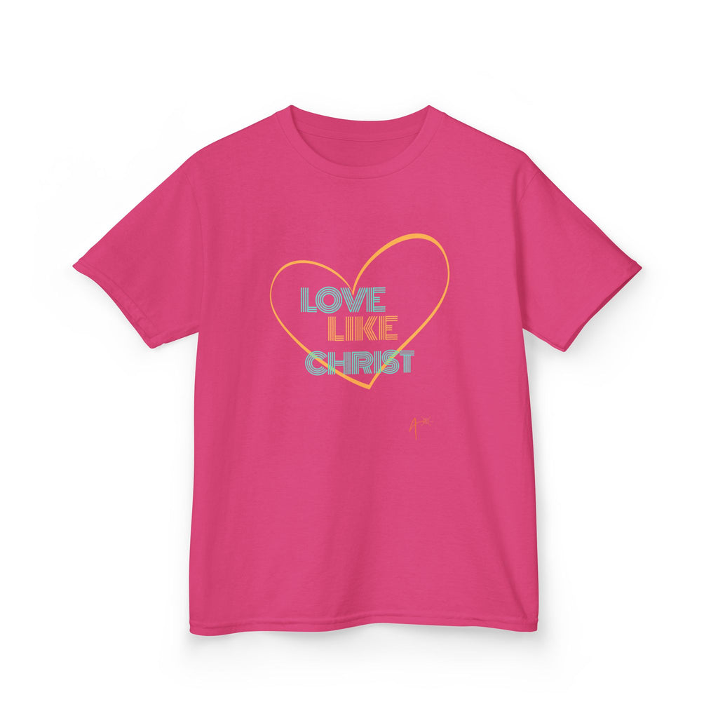 Kids Tee — "Love Like Christ" Heart Graphic