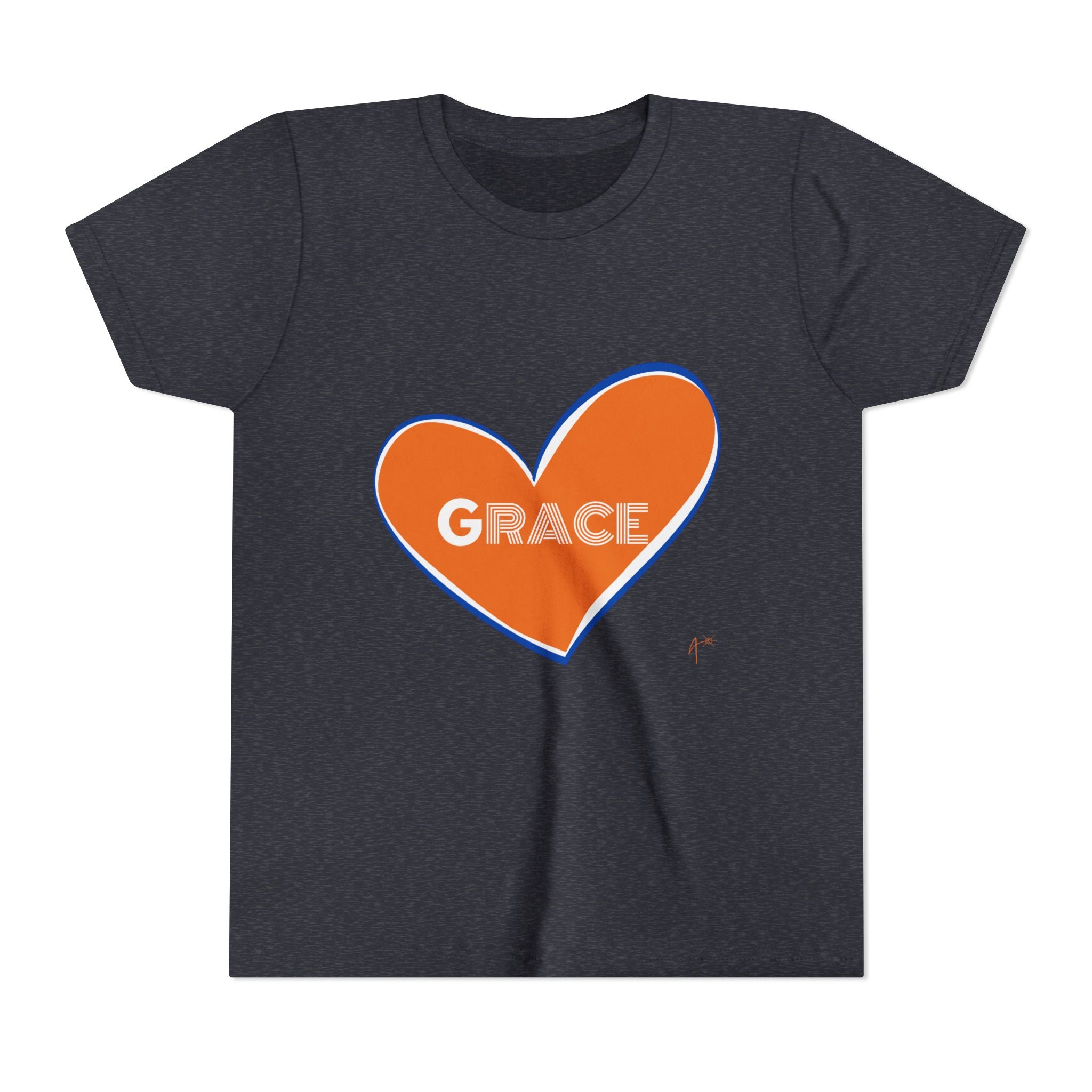 Youth Tee – Orange Heart “Grace” Kids T-Shirt