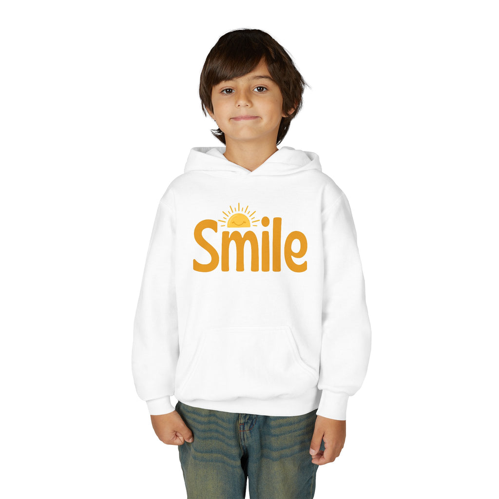 Youth Hoodie — "Smile" Retro Sun Graphic Kids Sweatshirt