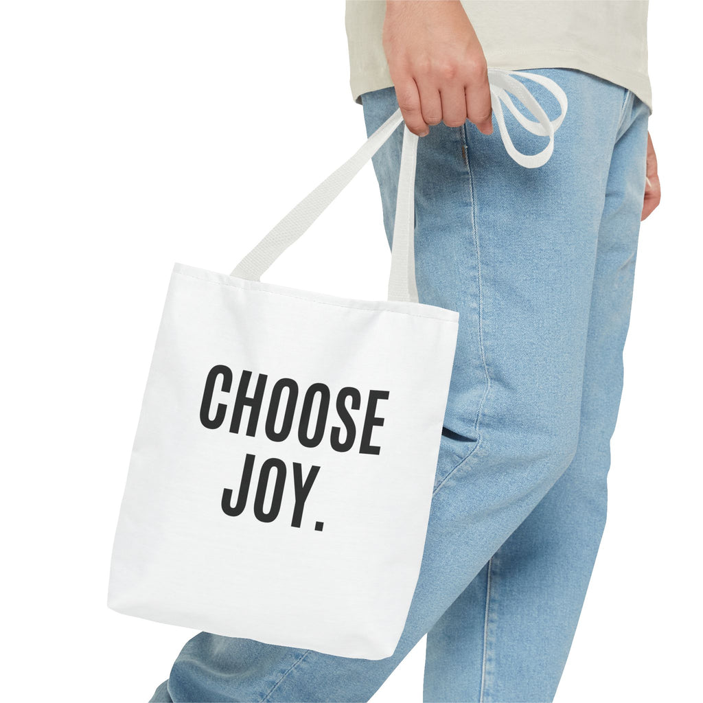 Choose Joy Tote Bag — Inspirational Scripture Philippians 4:4 Canvas Tote