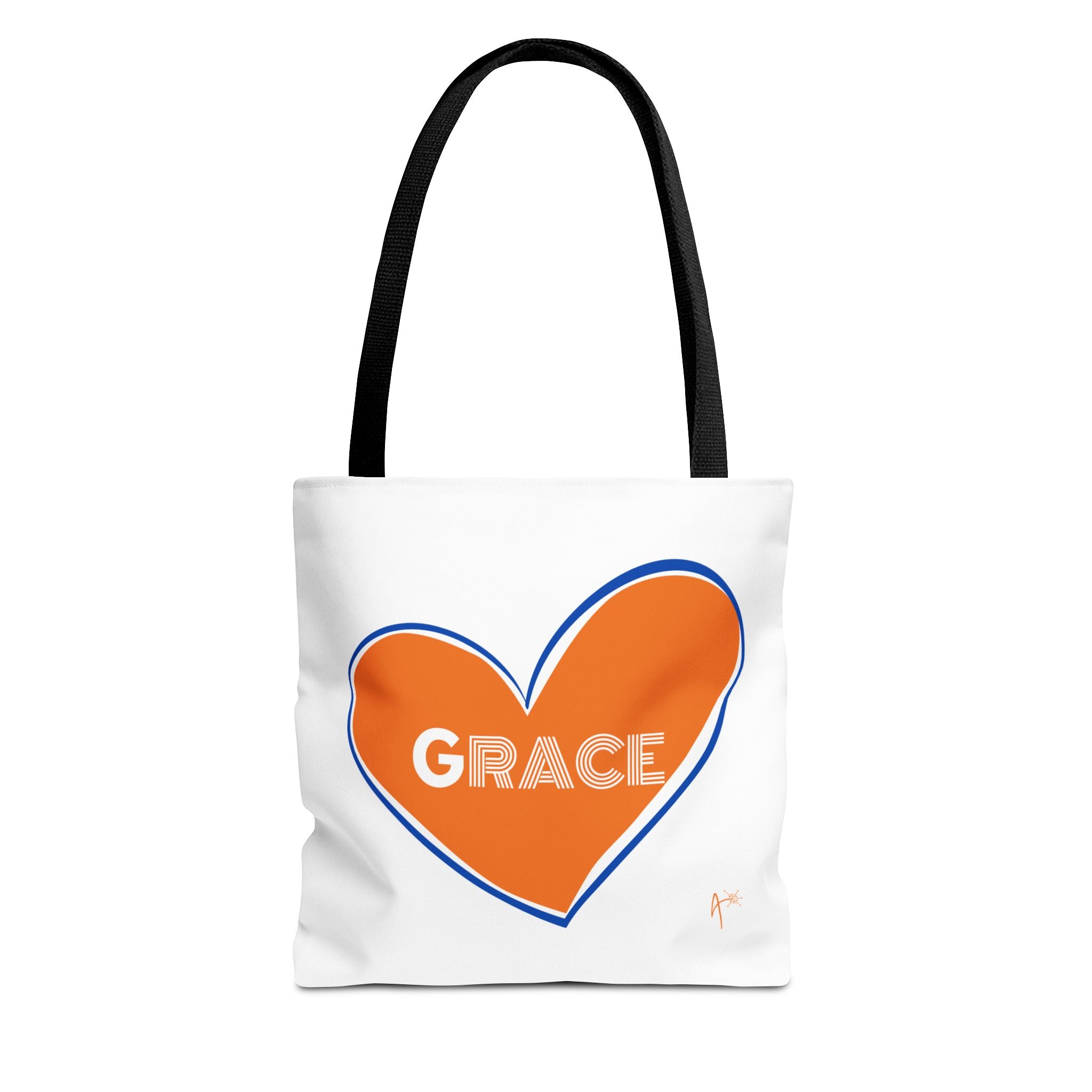 Grace Heart Tote Bag — Orange Heart Design