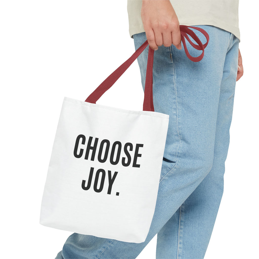 Choose Joy Tote Bag — Inspirational Scripture Philippians 4:4 Canvas Tote