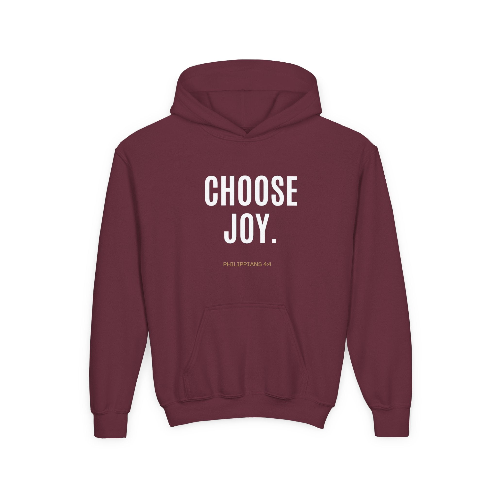 Youth Hoodie — Minimal Tiny 'be kind' Chest Print, Cozy Casual Kids Sweatshirt