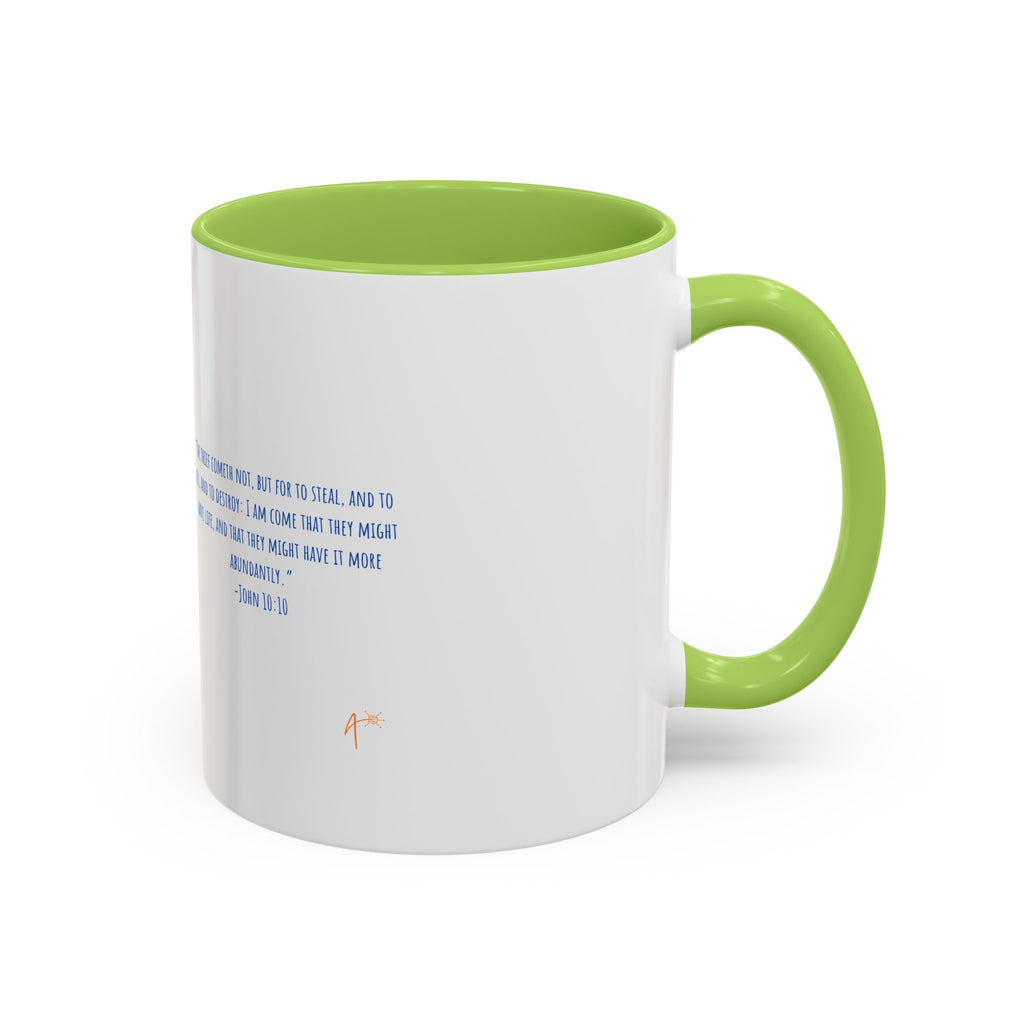 Christian Faith Coffee Mug — 'Embracing Abundant Life' Accent 11/15oz Inspirational Scripture Gift